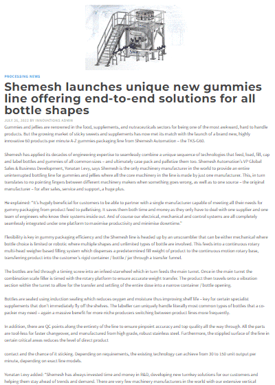 Shemesh launches new Gummies Line