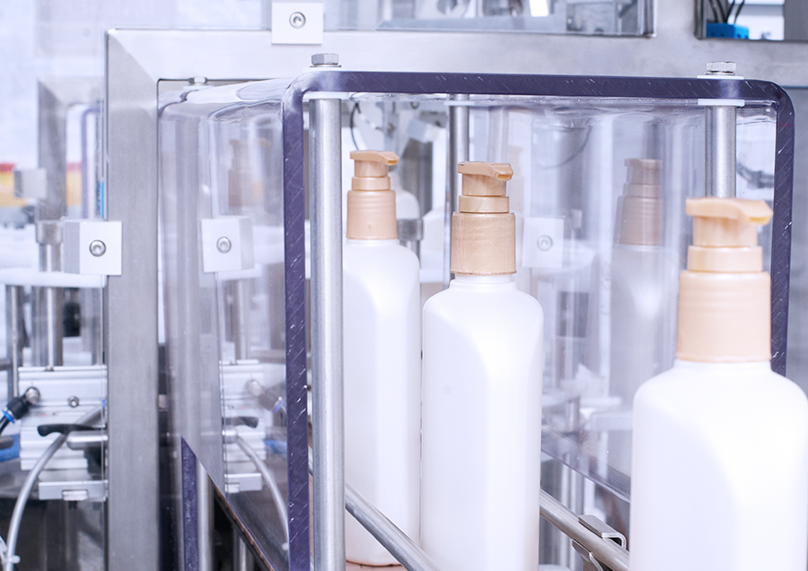 Cosmetics Production of plastic dispenser bottles