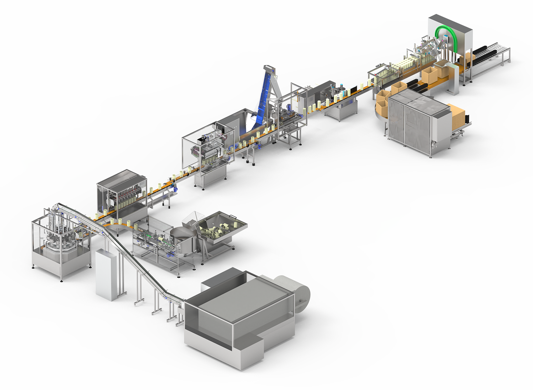 Full Line Machinery for Wet Wipes in Canister - From Feed to Packing
