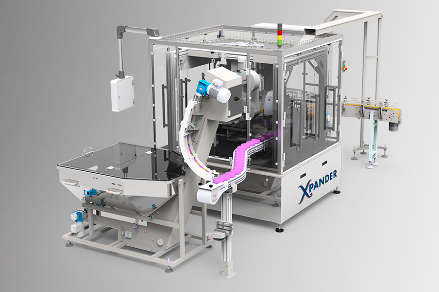 compact monobloc packaging machine for canister wipes